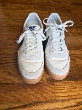 Nike Killshot 2 Leather White Sneakers with Navy Swoosh and Gum Sole